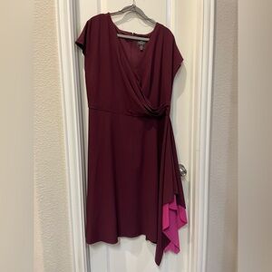 Adrianna Papell Deep Burgundy Asymmetrical Dress
